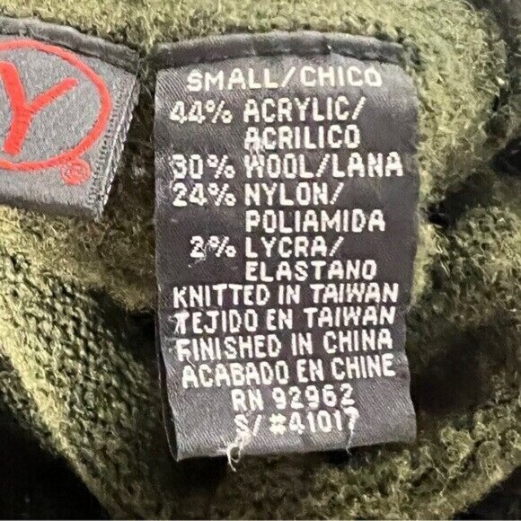 STUDIO Y Turtleneck Sweater Wool Blend‎ Sz S Olive Minimalist Outdoor Cabincore - Picture 11 of 12